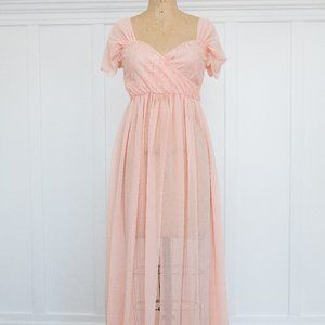 Maternity coral floral dress